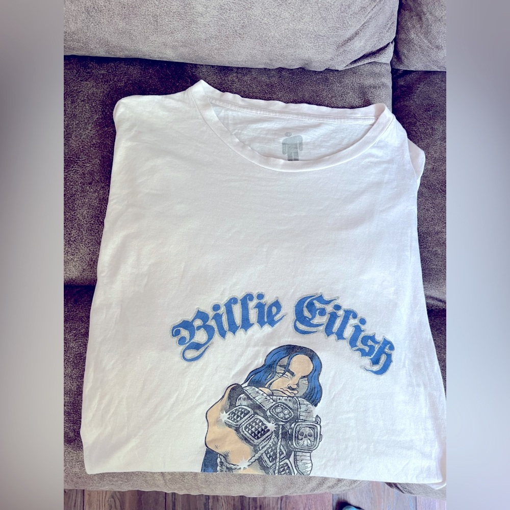 Billie Eilish Offcial Merch Blue & White Tee